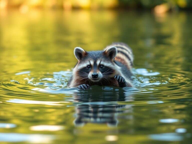 Mehr über den Artikel erfahren Waschbären als Schwimmer: Wie sie Gewässer nutzen und welche Rolle das Wasser spielt