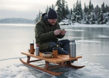Winterliches Angeln mit selbstgebauten Ködern