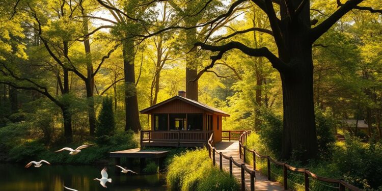 Bau einer Naturbeobachtungsstation am See