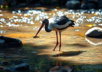 Die Ernährung des Schwarzstorches: Was frisst er am und im Wasser?