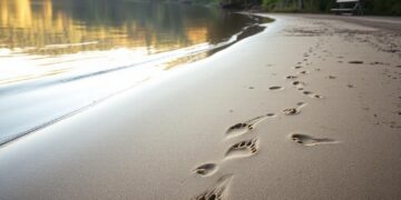 Die Spuren des Waschbären