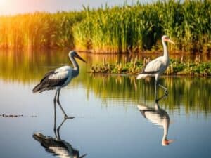 Mehr über den Artikel erfahren Unterschiede zwischen Schwarzstorch und Weißstorch: Wer lebt am See?