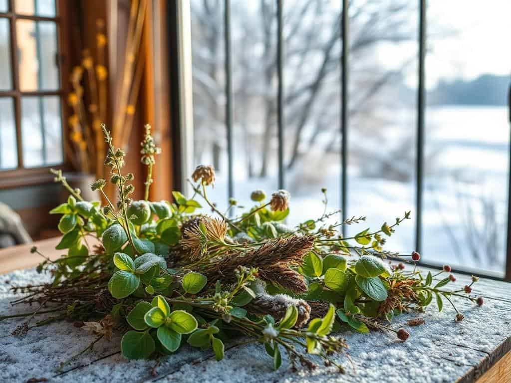 Winterliche Kräuter identifizieren